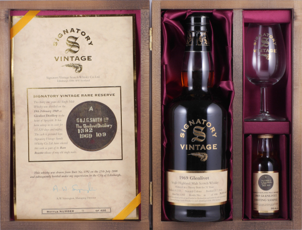 Glenlivet 1969 31 Years Sherry Butt Cask No. 1392 Signatory Rare Reserve Collection Speyside Single Malt Scotch Whisky 56,4%