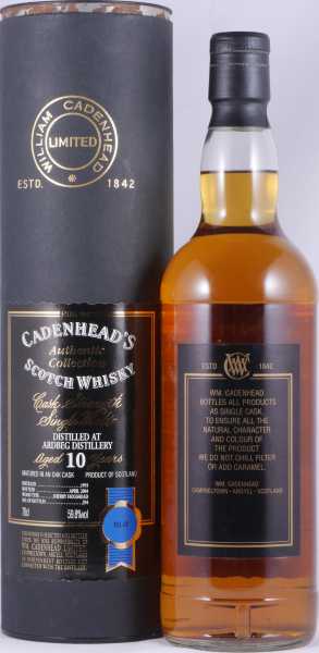 Ardbeg 1993 10 Years Sherry Hogshead Cadenheads Authentic Collection Islay Single Malt Scotch Whisky 59.8%