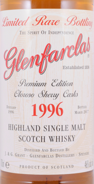 Glenfarclas 1996 20 Years Oloroso Sherry Casks Premium Edition Limited Rare Bottling Highland Single Malt Scotch Whisky 46,0%