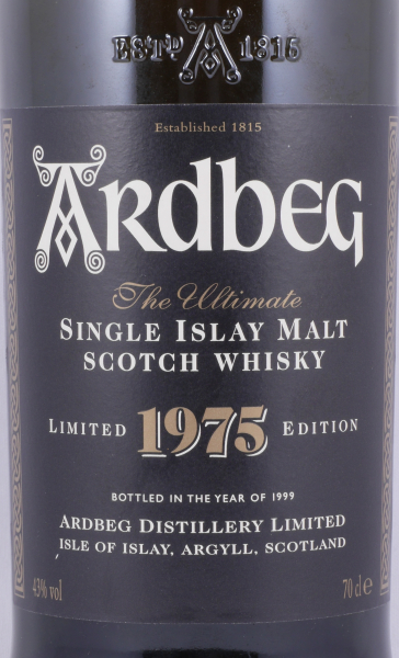 Ardbeg 1975 Bottled in the Year of 1999 Limited Edition Islay Single Malt Scotch Whisky 43.0%