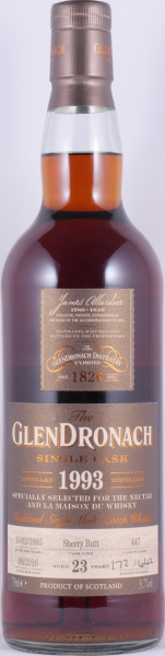 Glendronach 1993 23 Years Sherry Butt Cask No. 447 Highland Single Malt Scotch Whisky 51,7%