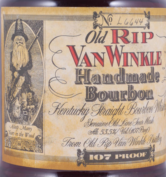 Old Rip Van Winkle 15 Years Bottle No. L6644 Stitzel Weller Lawrenceburg Dumpy Bottle Kentucky Straight Bourbon Whiskey 53,5%