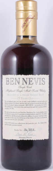 Ben Nevis 1991 25 Years Fresh Sherry Butt Cask No. 3766 Highland Single Malt Scotch Whisky 57,1%