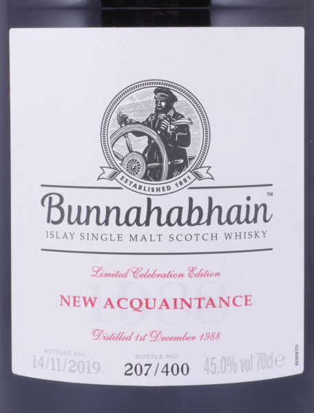 Bunnahabhain 1988 30 Years New Acquaintance Release 2019 French Oak Casks Distillery Exclusive Islay Single Malt Scotch Whisky 45,0%