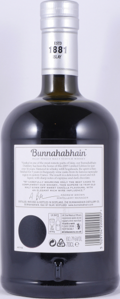 Bunnahabhain 2005 14 Years Refill Hogsheads and Burgundy Casks Finish Limited Edition Islay Single Malt Scotch Whisky 60.7%