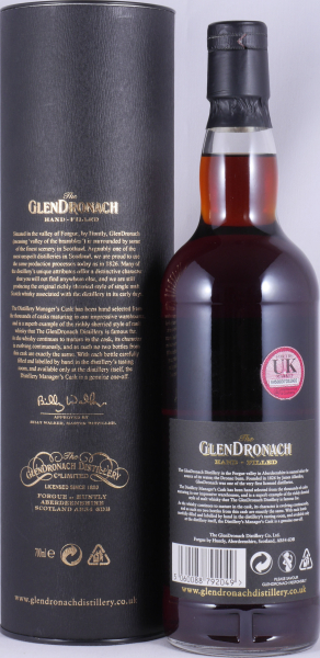 Glendronach 1992 27 Years Oloroso Sherry Butt Cask No. 218 Distillery Managers Exklusive Hand-Filled Highland Single Malt Scotch Whisky 59,0%