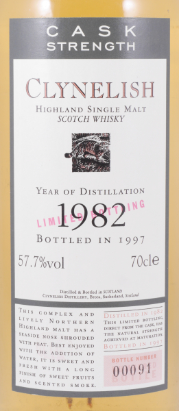 Clynelish 1982 15 Years Flora and Fauna Limited 1997 Bottling Highland Single Malt Scotch Whisky Cask Strength 57.7%