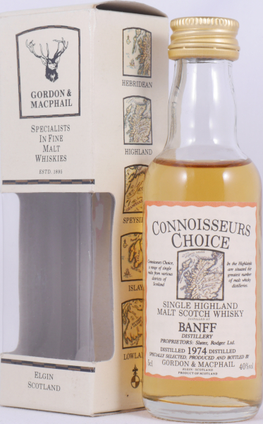 Banff 1974 22 Years Gordon and MacPhail Connoisseurs Choice Miniature Highland Single Malt Scotch Whisky 40.0%