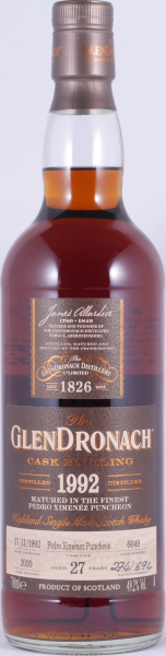 Glendronach 1992 27 Years Pedro Ximenez Sherry Puncheon Cask No. 6049 Highland Single Malt Scotch Whisky 49,2%