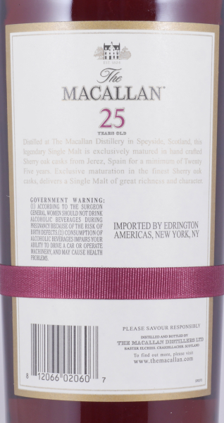 Macallan 25 Years Sherry Oak Casks Release 2014 Highland Single Malt Scotch Whisky 750ml Edrington NY 43,0%