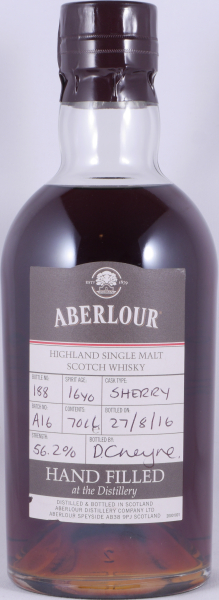 Aberlour 16 Years Sherry Casks Batch A16 Hand Filled Speyside Single Malt Scotch Whisky 56.2%