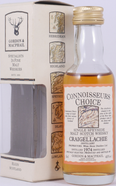 Craigellachie 1974 20 Years Gordon and MacPhail Connoisseurs Choice Miniature Speyside Single Malt Scotch Whisky 40.0%