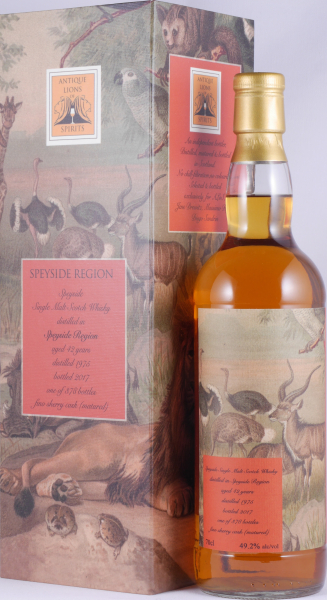 Speyside 1975 42 Years Fino Sherry Cask Antique Lions of Spirits Savannah Series Single Malt Scotch Whisky Cask Strength 49.2%