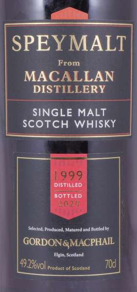 Macallan Speymalt 1999 21 Years First Fill Sherry Cask No. 12389 Gordon und MacPhail Highland Single Malt Scotch Whisky 49,2%
