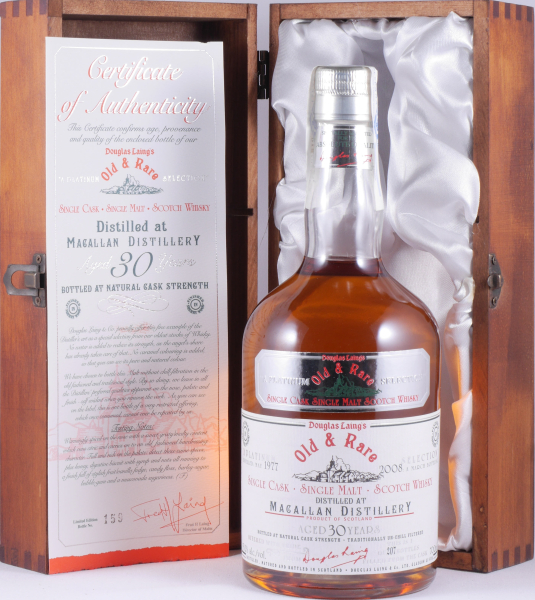 Macallan 1977 30 Years Sherry Wood Finish Douglas Laing Old and Rare Platinum Selection Highland Single Malt Scotch Whisky 53.2%