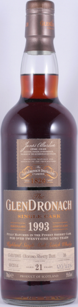 Glendronach 1993 21 Years Oloroso Sherry Butt Cask No. 38 Highland Single Malt Scotch Whisky 59,6%