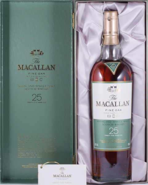 Macallan 25 Years Fine Oak Triple Cask Matured Bourbon und Sherry Oak Casks Highland Single Malt Scotch Whisky 43,0%