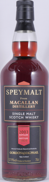 Macallan Speymalt 2003 17 Years First Fill Sherry Hogshead Cask No. 6705 Gordon und MacPhail Highland Single Malt Scotch Whisky 57,9%