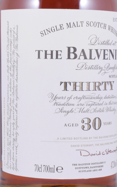 Balvenie Thirty 30 Years Edition 2013 Bourbon Casks and Oloroso Sherry Butts Highland Single Malt Scotch Whisky 47.3%