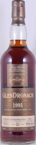 Glendronach 1995 21 Years Pedro Ximenez Sherry Puncheon No. 4418 Highland Single Malt Scotch Whisky 52,6%
