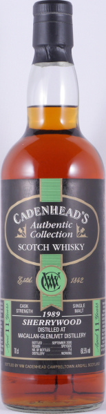 Macallan 1989 11 Years Sherry Wood Cadenhead Speyside Single Malt Scotch Whisky Cask Strength 60,5%