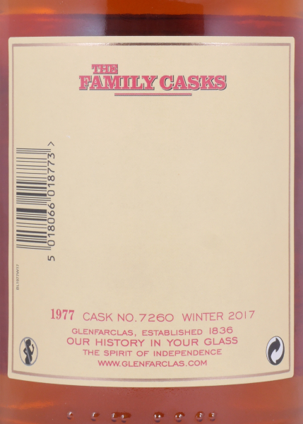 Glenfarclas 1977 39 Years Family Casks Winter 2017 4th Fill Hogshead No. 7260 Highland Single Malt Scotch Whisky 45,3%