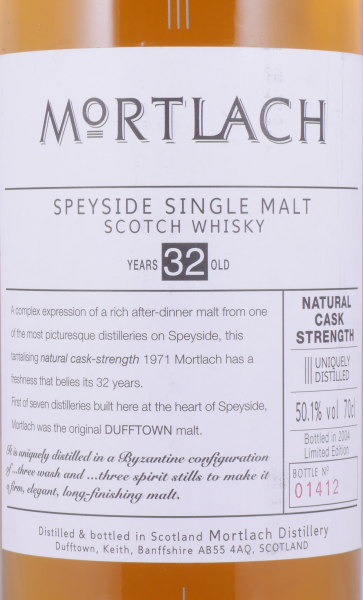 Mortlach 1971 32 Years Limited Edition 2004 Special Release Speyside Single Malt Scotch Whisky 50,1%