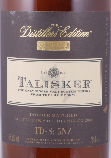 Talisker 2000 11 Years Distillers Edition 2011 Special Release TD-S:5NZ Isle of Skye Single Malt Scotch Whisky 45,8%