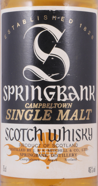 Springbank 12 Years 1980s Black Label Screw Cap Campbeltown Single Malt Scotch Whisky 46,0%