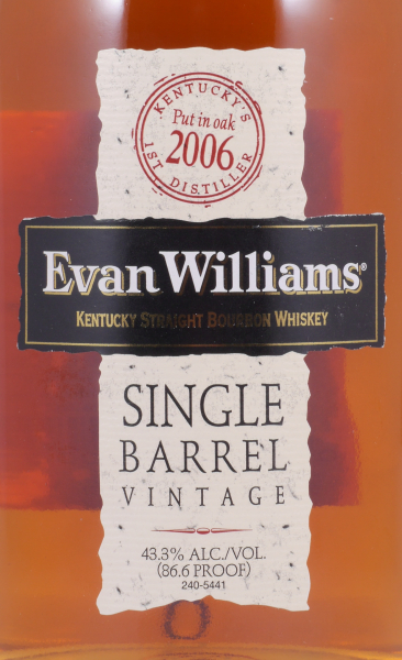 Evan Williams 2006 9 Years Single Barrel No. 407 Kentucky Straight Bourbon Whiskey 43.3%