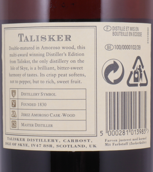 Talisker 1993 13 Years Distillers Edition 2006 Special Release TD-S:5IU Isle of Skye Single Malt Scotch Whisky 45,8%