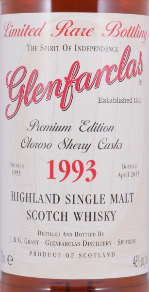 Glenfarclas 1993 19 Years Oloroso Sherry Casks Premium Edition Highland Single Malt Scotch Whisky 46,0%