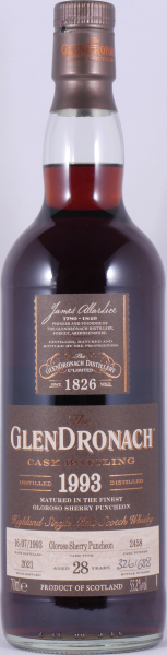 Glendronach 1993 28 Years Oloroso Sherry Puncheon No. 2458 Highland Single Malt Scotch Whisky 55.2%