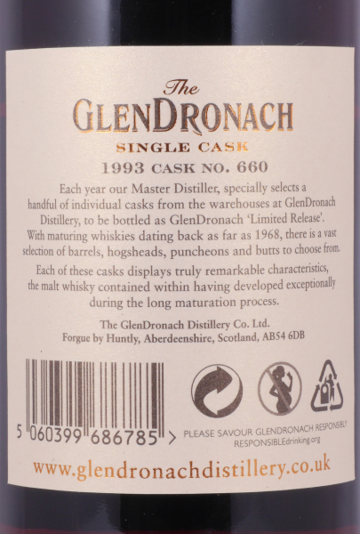 Glendronach 1993 24 Years Sherry Butt No. 660 Highland Single Malt Scotch Whisky 59,2%