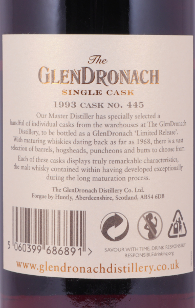 Glendronach 1993 24 Years Sherry Butt No. 445 Highland Single Malt Scotch Whisky 52,4%
