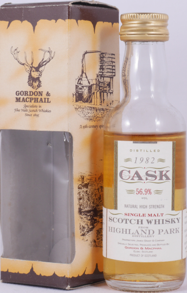 Highland Park 1982 12 Years Oak Casks Nr. 784-786, 788 Gordon and MacPhail Miniatur Orkney Islands Single Malt Scotch Whisky 56,9%