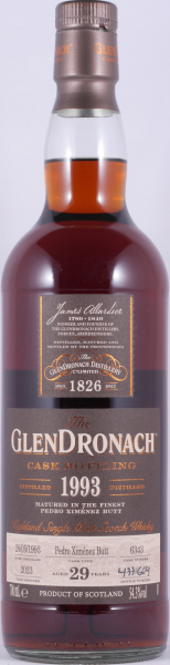 Glendronach 1993 29 Years Pedro Ximenez Sherry Butt No. 6343 Highland Single Malt Scotch Whisky 54,3%