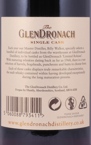 Glendronach 1989 21 Years Pedro Ximenez Sherry Puncheon No. 3314 Highland Single Malt Scotch Whisky 53,5%