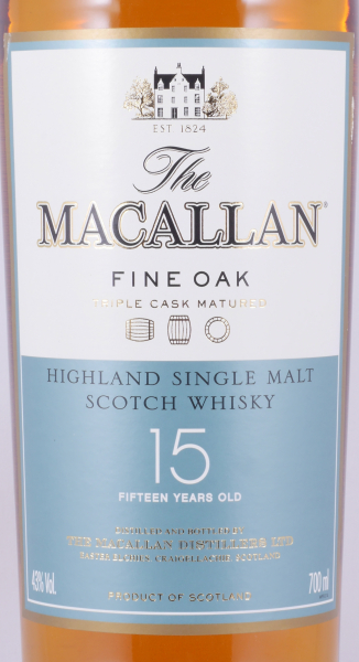 Macallan 15 Years Fine Oak Triple Cask Matured Bourbon und Sherry Oak Casks Highland Single Malt Scotch Whisky 43,0%