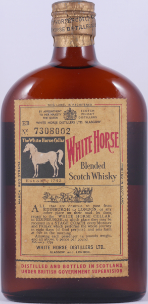 White Horse Tin Cap 1960s Half-Bottle Blended Scotch Whisky n/a%
