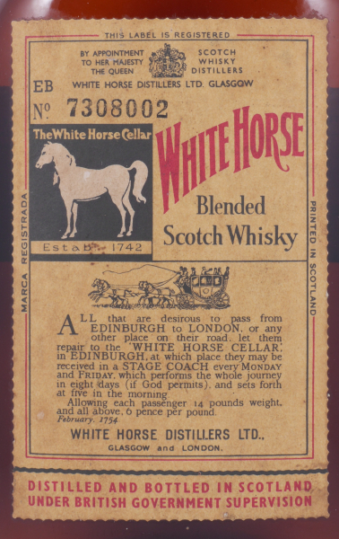 White Horse Tin Cap 1960s Half-Bottle Blended Scotch Whisky n/a%