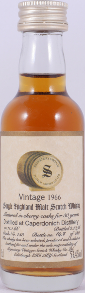 Caperdonich 1966 30 Years Sherry Cask No. 133 Signatory Vintage Miniatur Highland Single Malt Scotch Whisky 53,4%