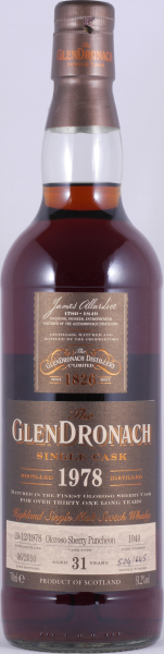 Glendronach 1978 31 Years Oloroso Sherry Puncheon No. 1040 Highland Single Malt Scotch Whisky 51,2%