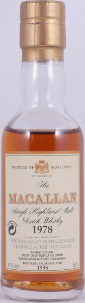 Macallan 1978 18 Years Sherry Wood Miniatur Highland Single Malt Scotch Whisky 43,0%