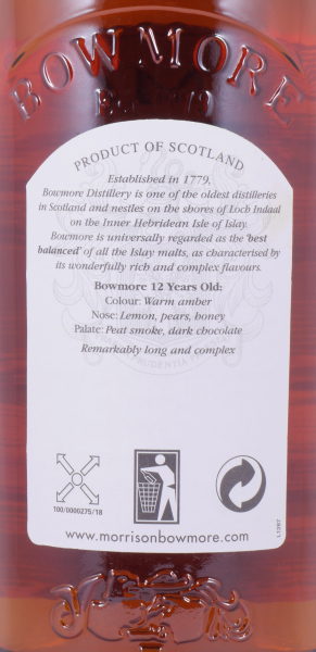 Bowmore 12 Years Seagull Label Green Stripe Cap Islay Single Malt Scotch Whisky 40,0%