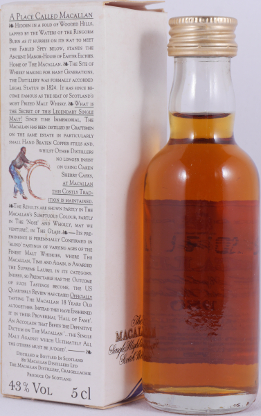 Macallan 1980 18 Years Sherry Wood Miniature Highland Single Malt Scotch Whisky 43.0%