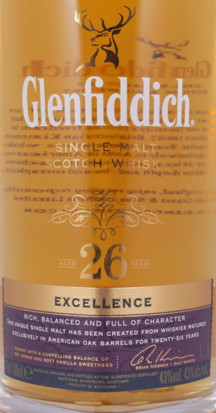 Glenfiddich 26 Years Excellence American Oak Barrels Speyside Malt Scotch Whisky 43,0%