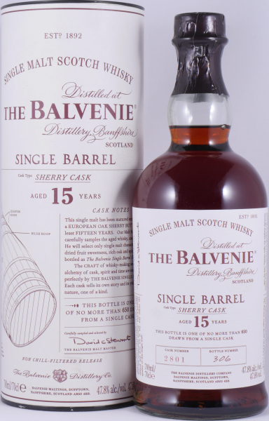 Balvenie 1999 15 Years Single Barrel European Oak Sherry Cask No. 2801 Highland Single Malt Scotch Whisky 47,8%
