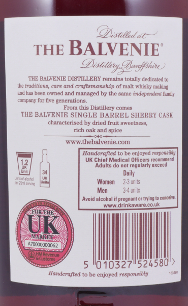 Balvenie 1999 15 Years Single Barrel European Oak Sherry Cask No. 2801 Highland Single Malt Scotch Whisky 47,8%