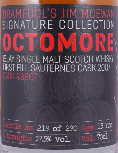 Octomore 2007 13 Years 1st fill Premier Cru Supérieur Sauternes Cask No. 3807 Islay Single Malt Scotch Whisky 57,5%
